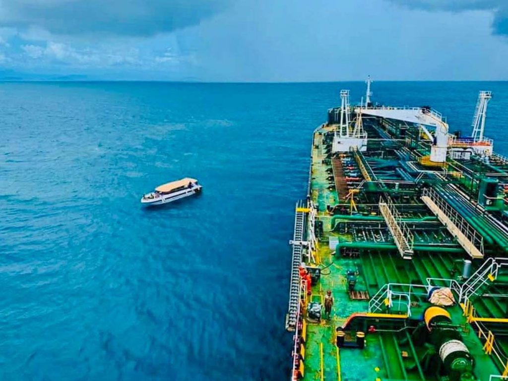 The vessel made an 800-kilometre detour to an area off southern Myanmar where it had a rendezvous with speed boats from Kawthaung