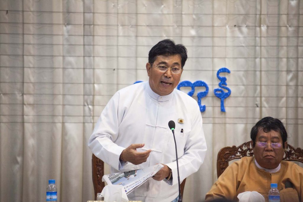 Rakhine ethnic affairs minister U Zaw Aye Maung has held his position in the Yangon Region government for a decade. (Theint Mon Soe | Frontier)